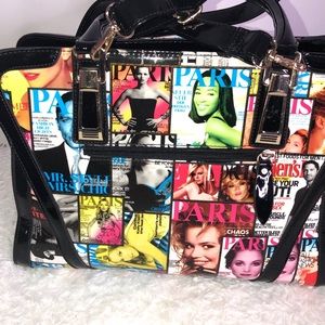 COPY - Faux Patent Leather Glossy Magazine Handbag